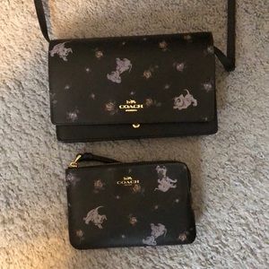 Coach Crossbody Clutch w/matching Wristlet